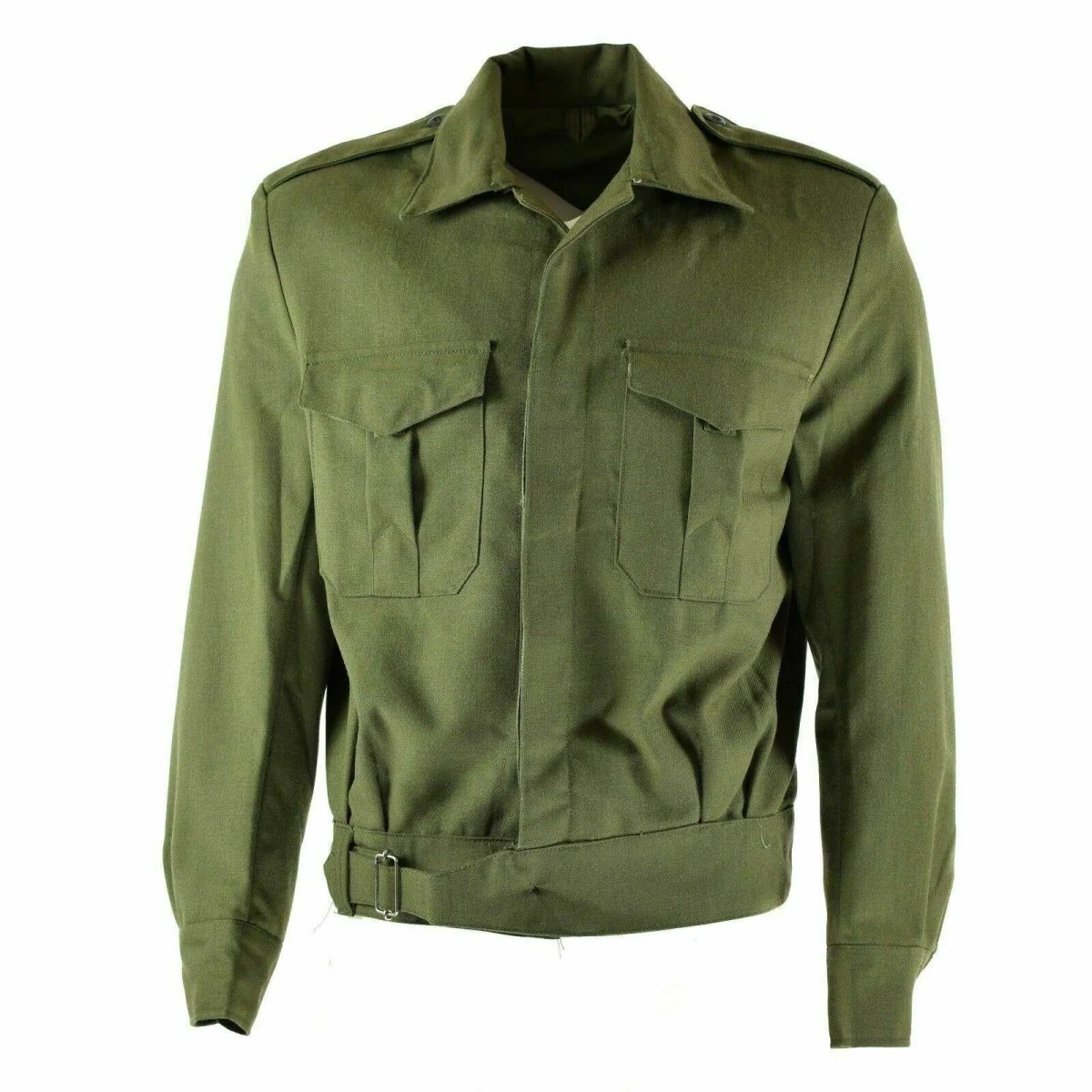 Echt Grieks legerveld Ike jas Gabardine Wool Blaze olijf militair nieuw