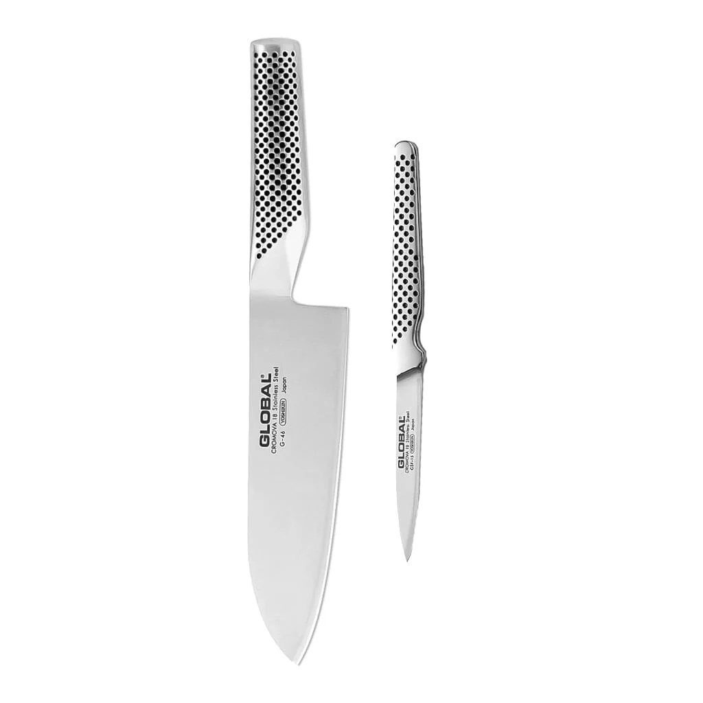 Global – G-4615 2-Piece Knife Set Santoku Knife + Paring Knife