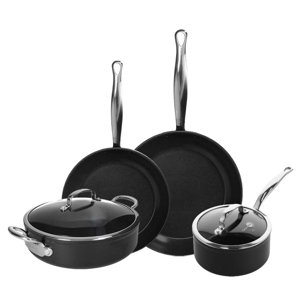 GreenPan – Barcelona Pro XL 6-piece pan set 18/24/28/30 cm – saucepan with lid + 2 frying pans + casserole with lid