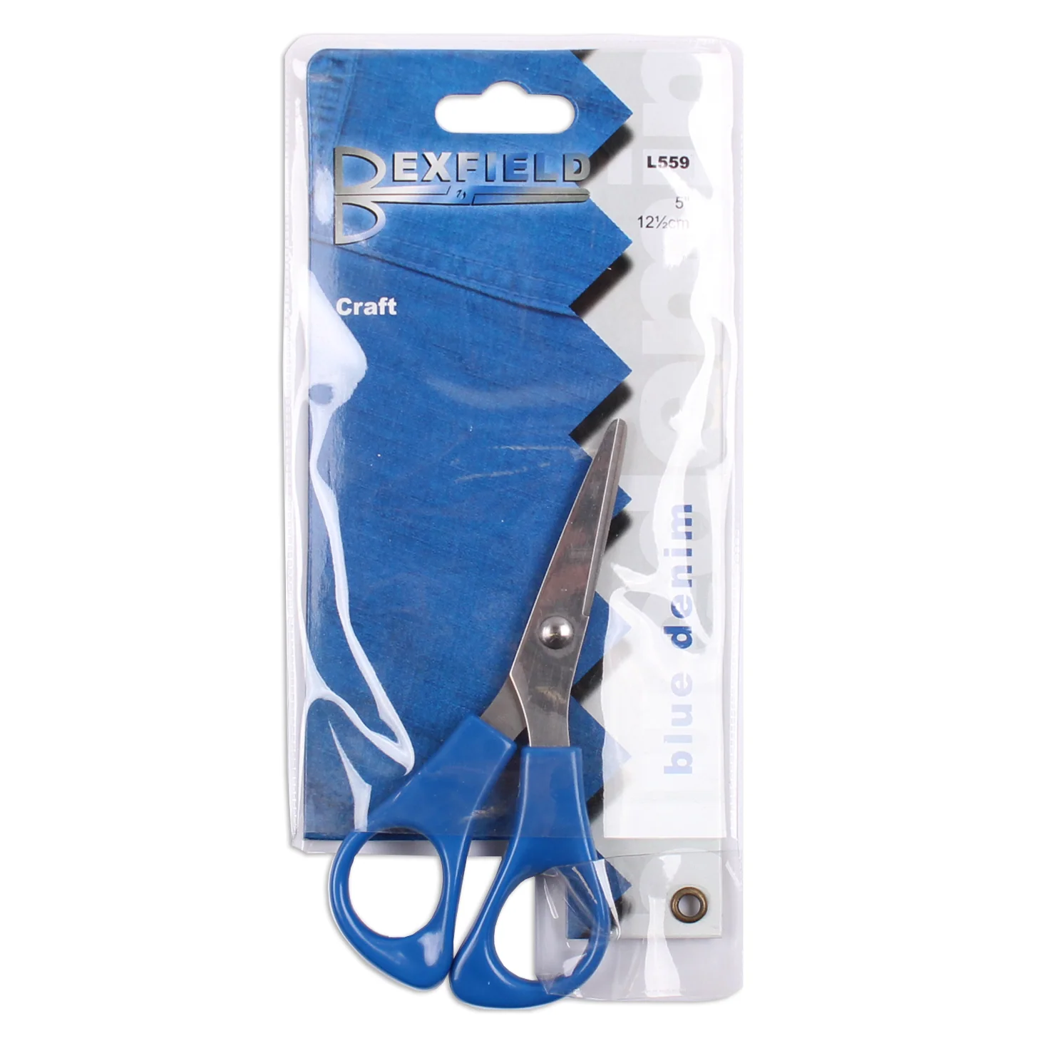 BEXFIELD Handwerk- hobbyschaar bleu denim RVS 12,5cm blauw kunststof greep