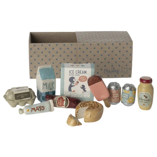 Maileg – Miniatuur boodschappen in doos.