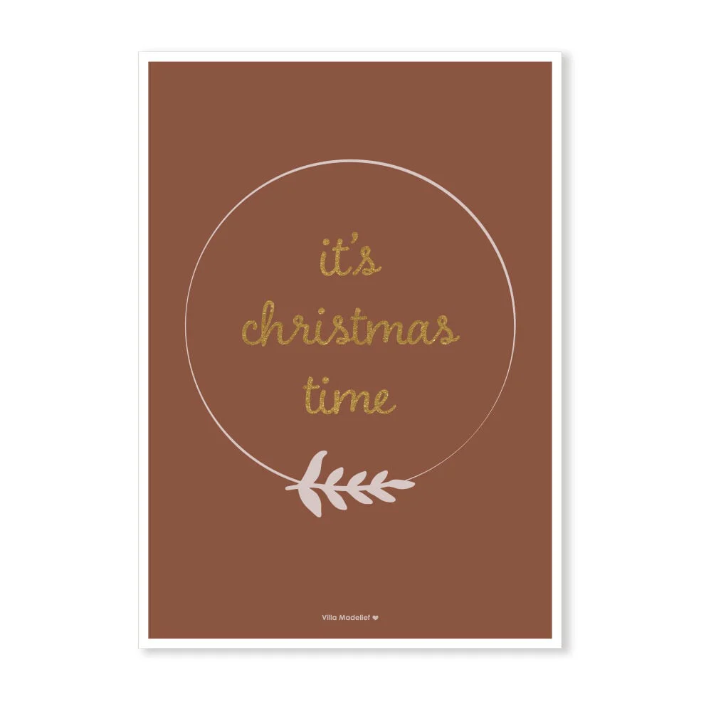 Villa Madelief | Kerstkaart it’s christmas time rood