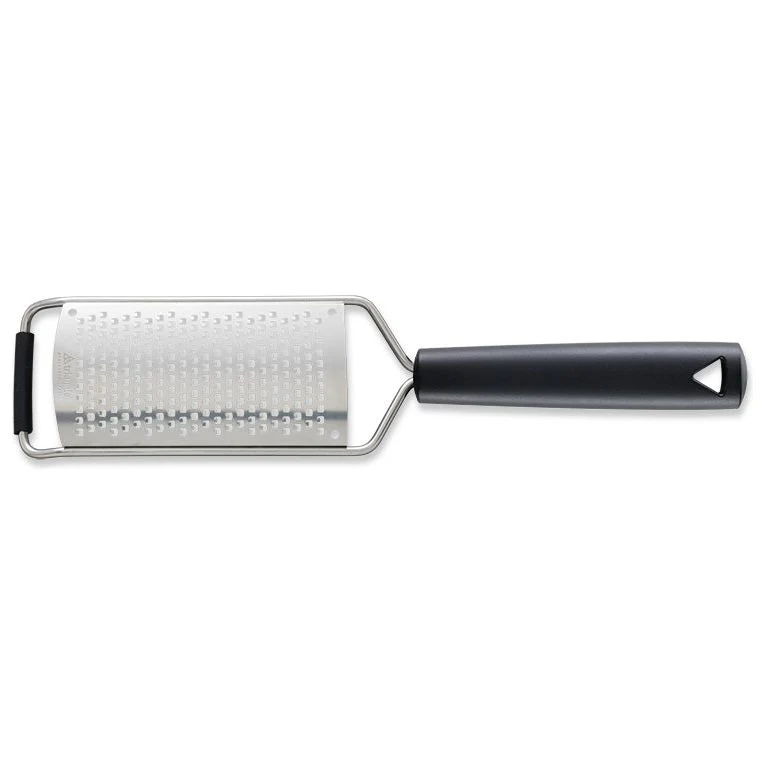 TRIANGLE gehard rvs kaas- parmezaan- chocolade- groente- rasp met zwart kunststof handvat