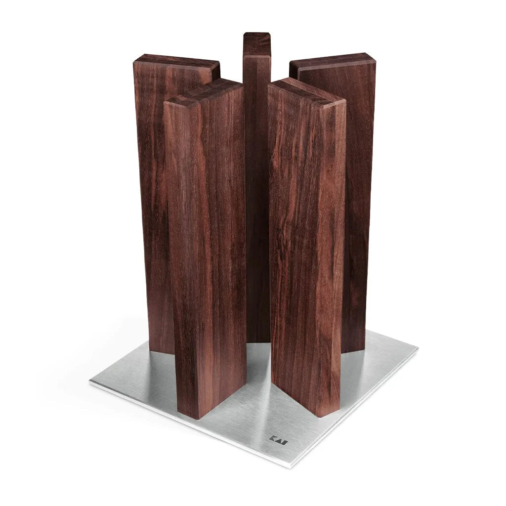 Kai Shun – ”Stonehenge” Knife Block, Stainless Steel/Walnut