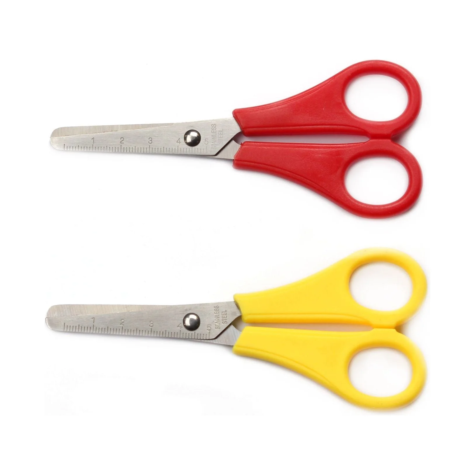 BEXFIELD Kinderschaartje 13 cm ronde punt liniaal 5cm op lemmet assorti kleuren