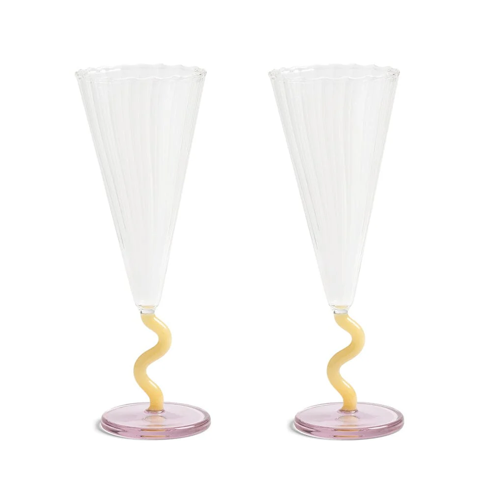&Klevering – Flute curve caramel set of 2