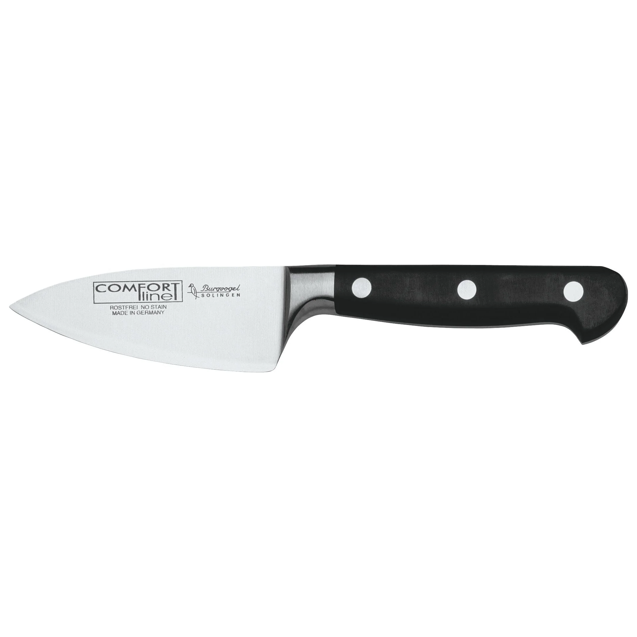 BURGVOGEL Comfort Line professioneel Koks- mes RVS breed lemmet 10cm zwart POM heft