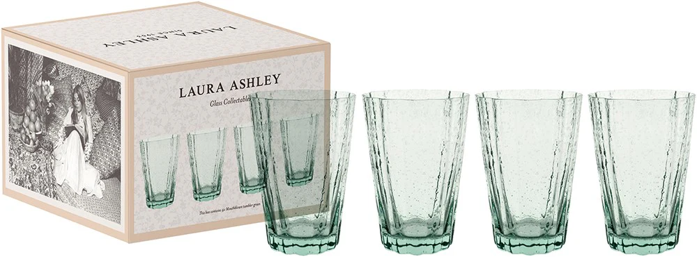 Laura Ashley Giftset 4 Longdrinkglazen Groen 41 cl.