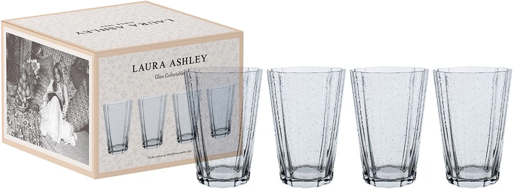 Laura Ashley Giftset 4 Longdrinkglazen Helder 41 cl.