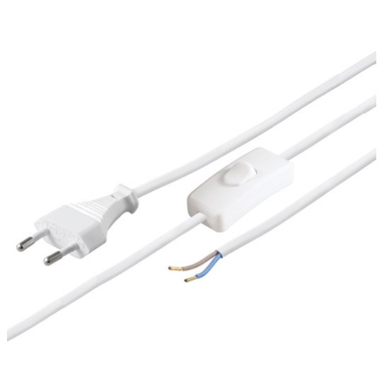 150cm aansluitstekker met aan- uitschakelaar – 2-polig incl. 2 WAGO kabelverbinders – 0.75mm²