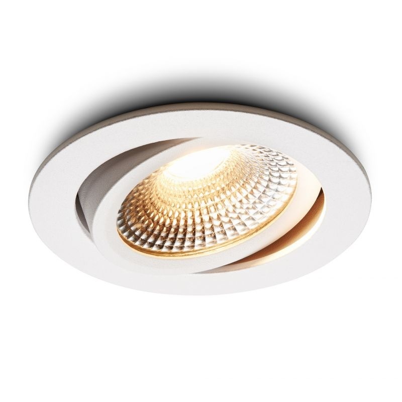 LED Inbouwspot IP54 – Wit Kantelbaar – 5W 450LM –  2200K Warm Wit – CRI90> | Zaagmaat 75mm – Inbouwdiepte 23mm – TRIAC Dimbaar – Copy