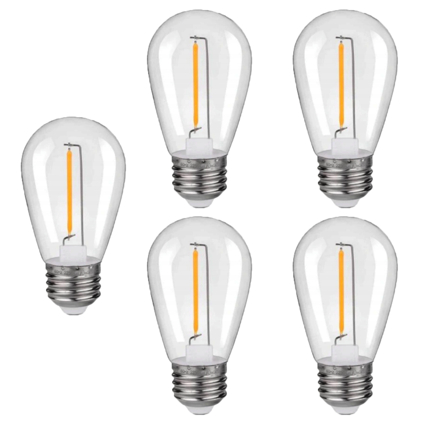 Voordeelpak 5 stuks LED Filament lamp – E27 fitting – ST45 – 1W – 2700K warm wit licht