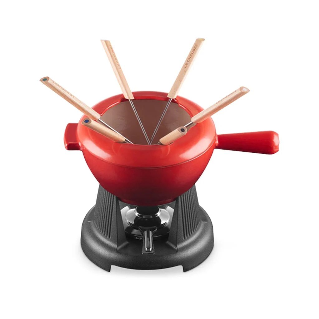 LeCreuset – Fondue set, also for cheese Cherry red 20cm 2l