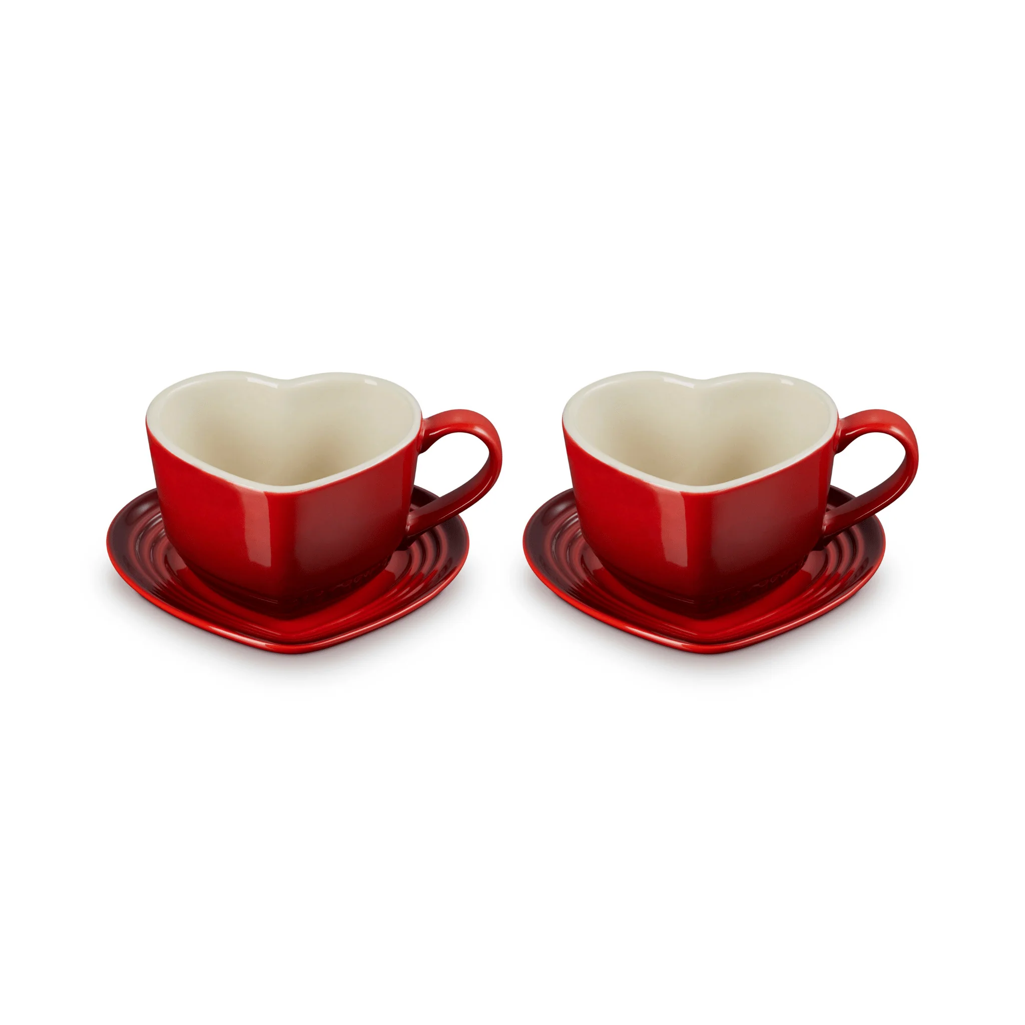 Le Creuset – Heart-shaped Mugs 2-piece Set Cherry Red
