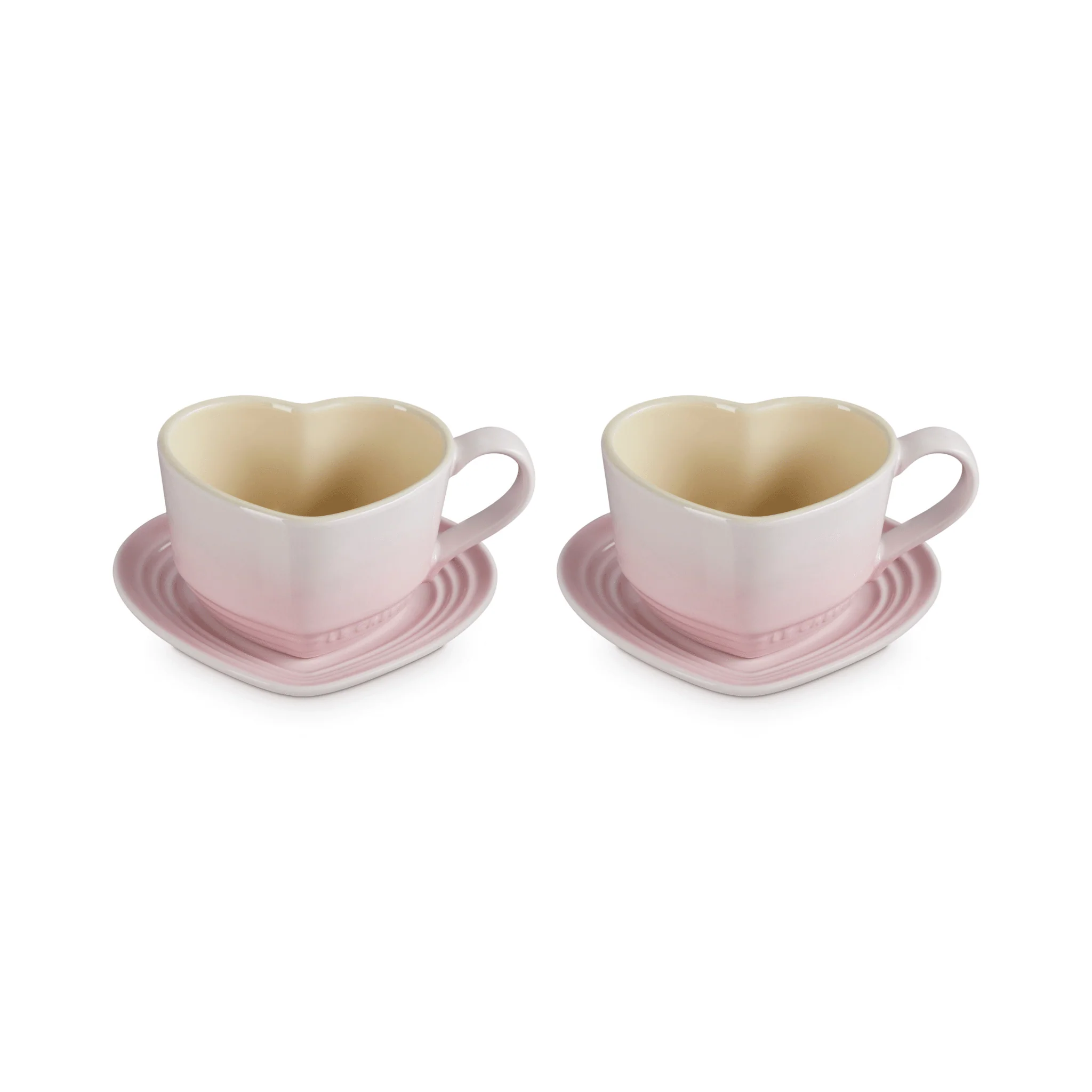 Le Creuset – Heart-Shaped Mugs 2-Piece Set Shell Pink
