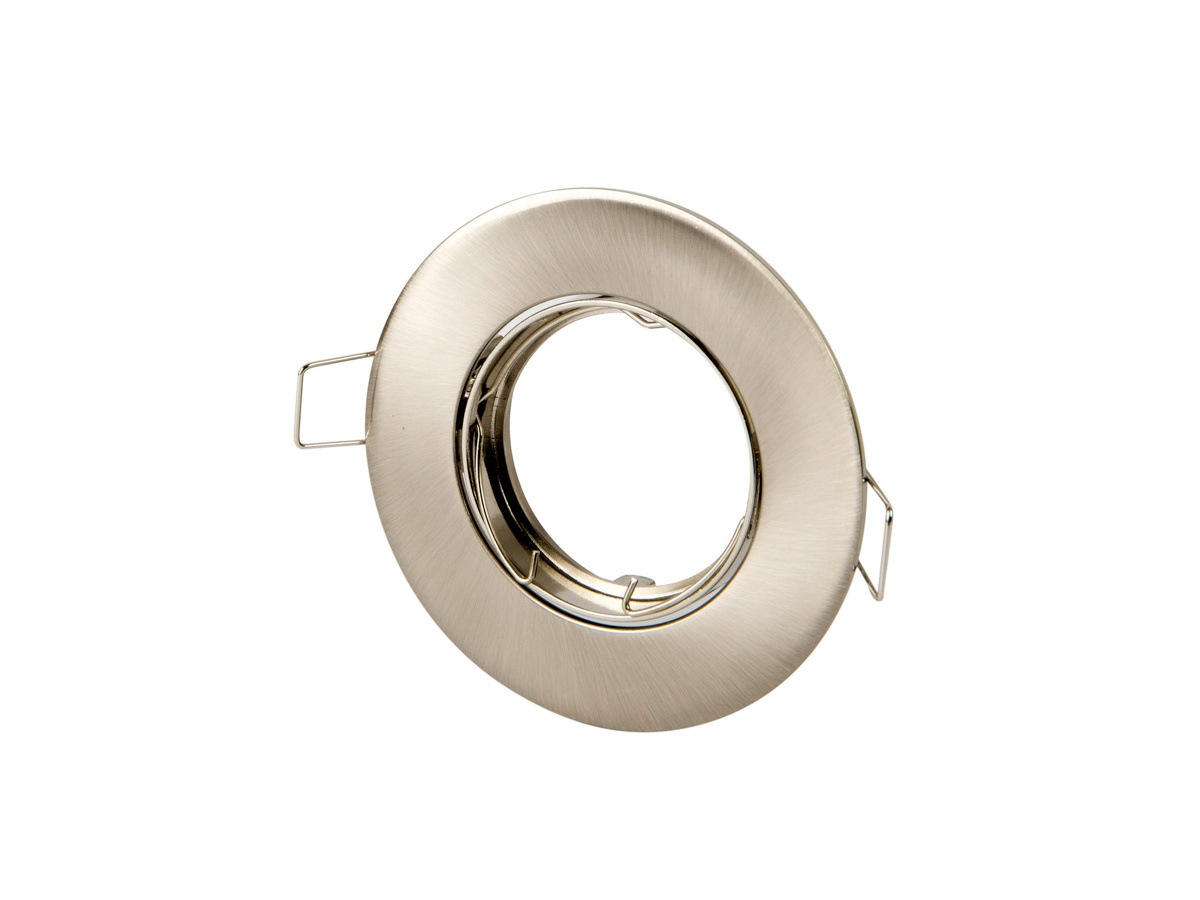 Inbouwspot geborsteld staal rond – kantelbaar – zaagmaat 80mm – buitenmaat 92mm