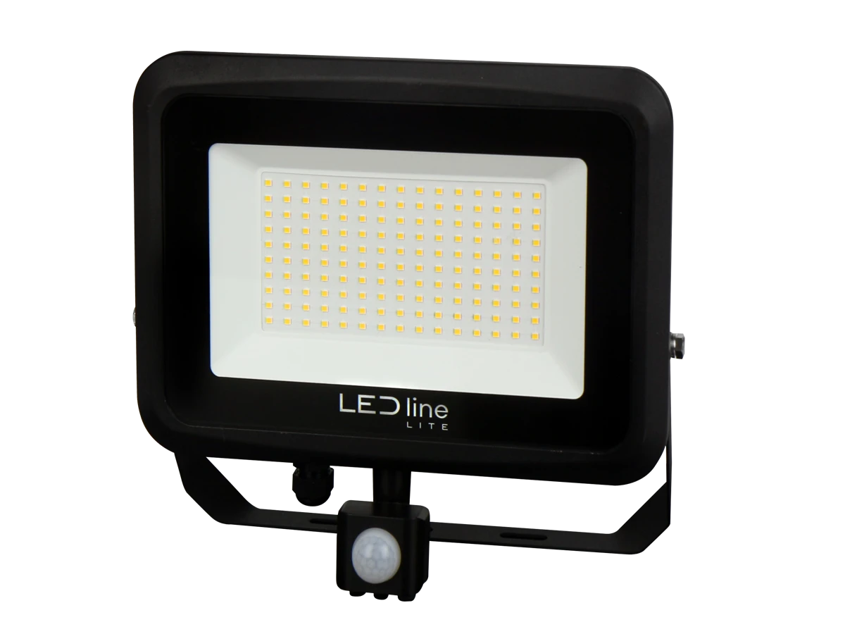 LED Breedstraler Aluminium Zwart 100W 10000lm 100D – 840 Koel Wit | IP65 – Lichtsensor – Symmetrisch