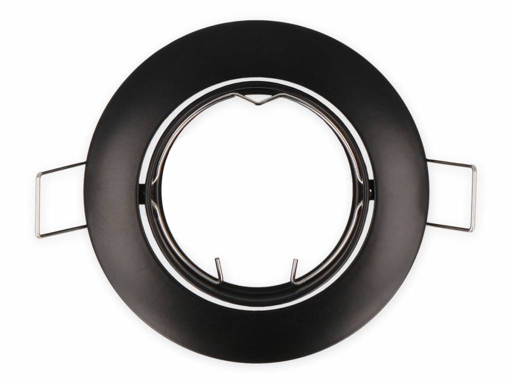 OP=OP Inbouwspot zwart rond – kantelbaar – zaagmaat 75mm – buitenmaat 85mm