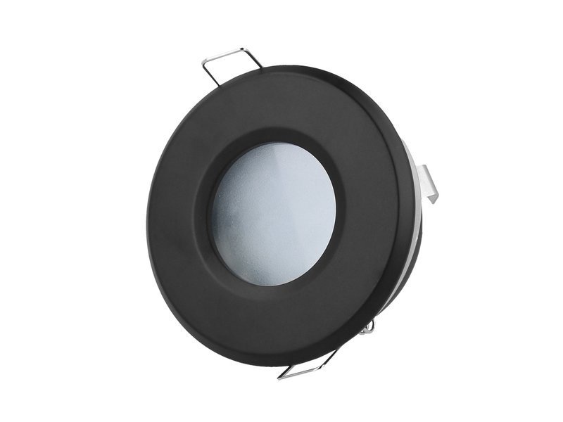OP=OP LED inbouwspot zwart rond – Badkamer IP65 – zaagmaat 73mm – buitenmaat 83mm