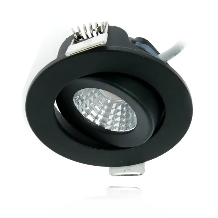LED Mini Inbouwspot IP65 – Zwart 62MM – 5W 450LM – 2700K 827 Warm Wit | Zaagmaat 52MM – Triac Dimbaar | 230v