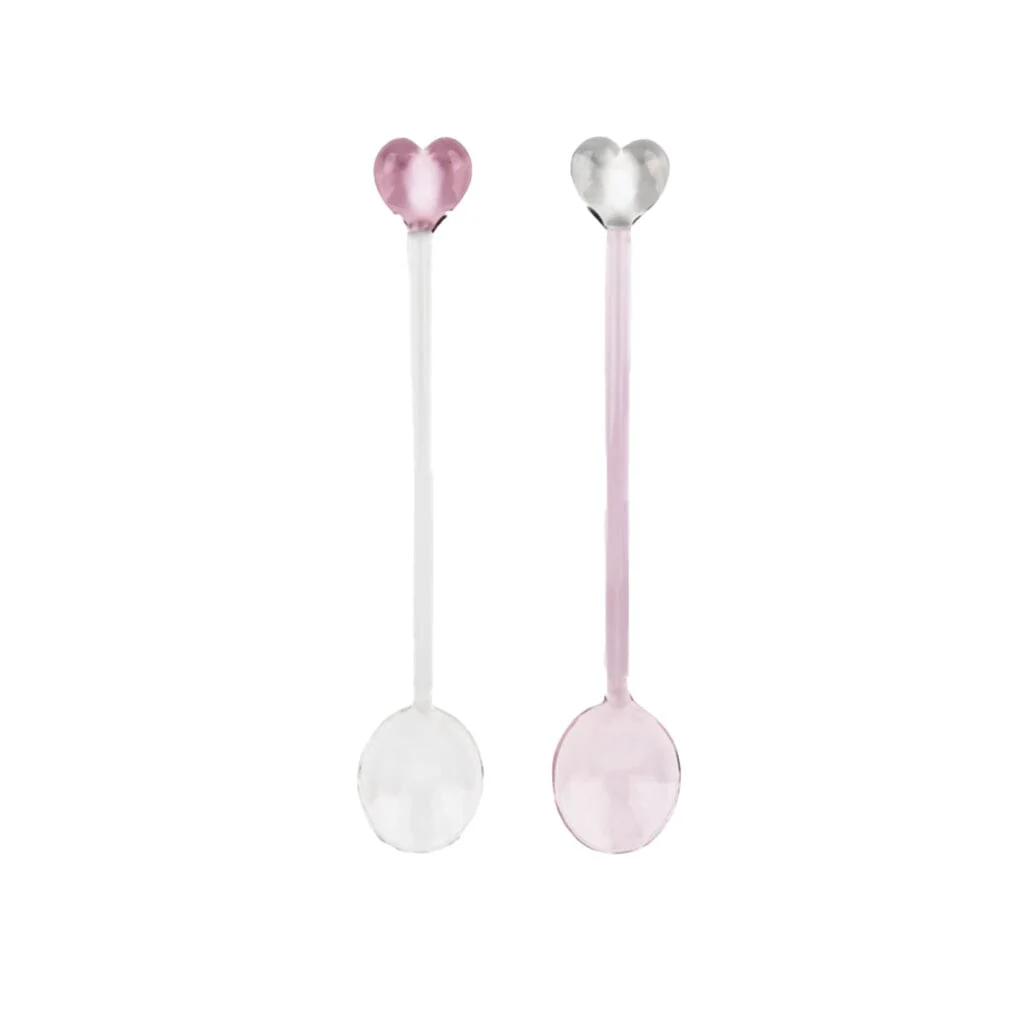 Spoon Club – Glass Spoons – Heart – Pink