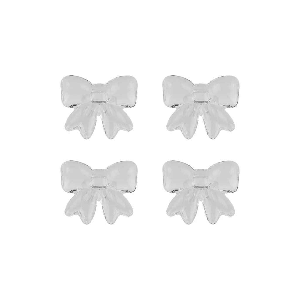 Spoon Club – Bow Napkin Rings – Transparent – Set of 4