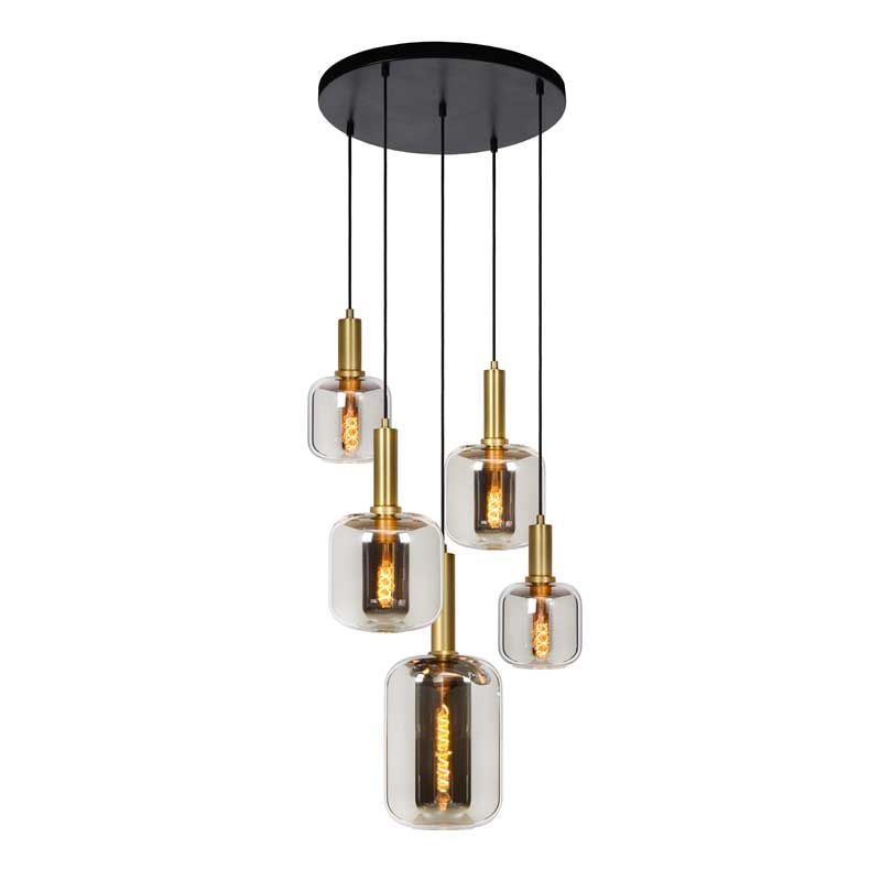 Lucide JOANET – Hanglamp – Ø 66 cm – 5xE27 – Fumé