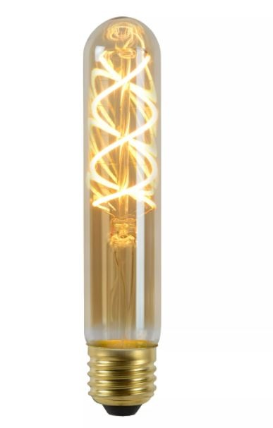 Lucide T32 – Filament lamp – Ø 3 cm – LED Dimb. – E27 – 1×4,9W 2200K – Amber