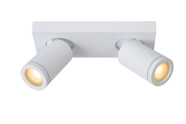 Lucide TAYLOR – Plafondspot Badkamer – LED Dim to warm – GU10 – 2x5W 2200K/3000K – IP44 – Wit