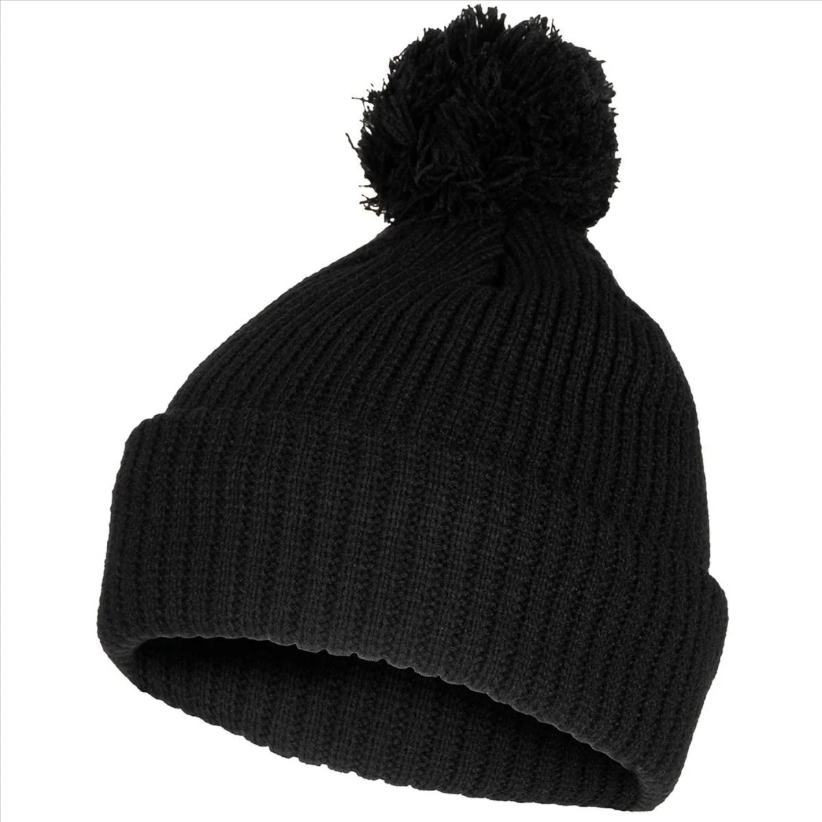 MFH Bobble Hat 3M Thinsulate Isolatie Grof Gebreide Fleece Voering Zwart