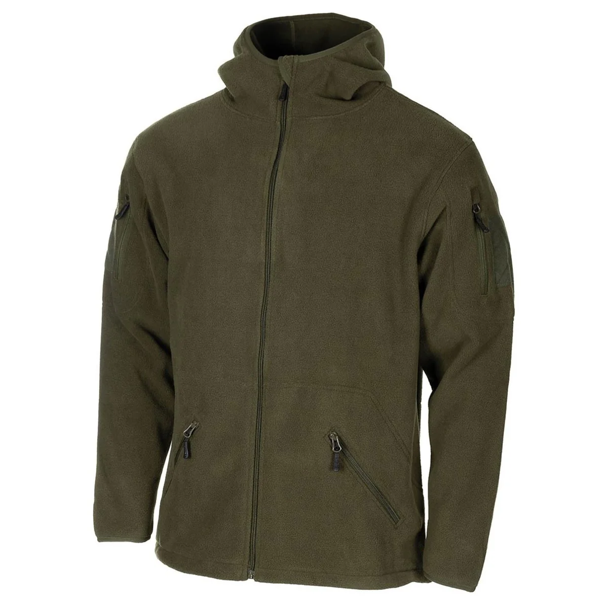 MFH militaire stijl olijf hoodie fleece jas tactisch leger vol zip wandelen nieuw