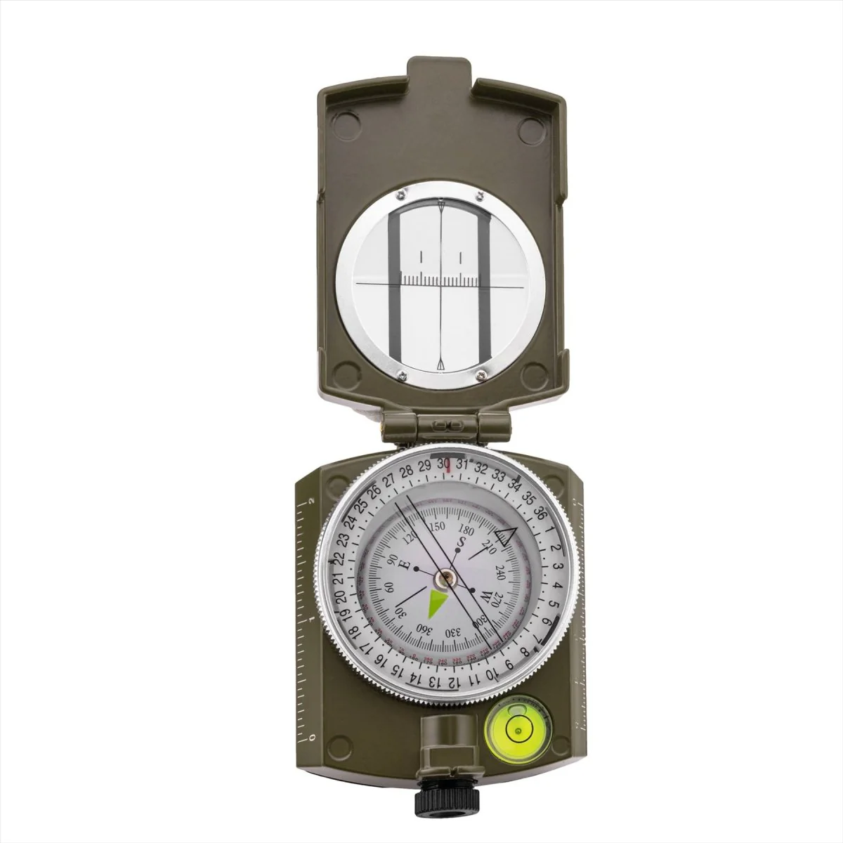 Mil-Tec Army Compass Metal Casting-zoeker opgenomen Case Navigation Olive