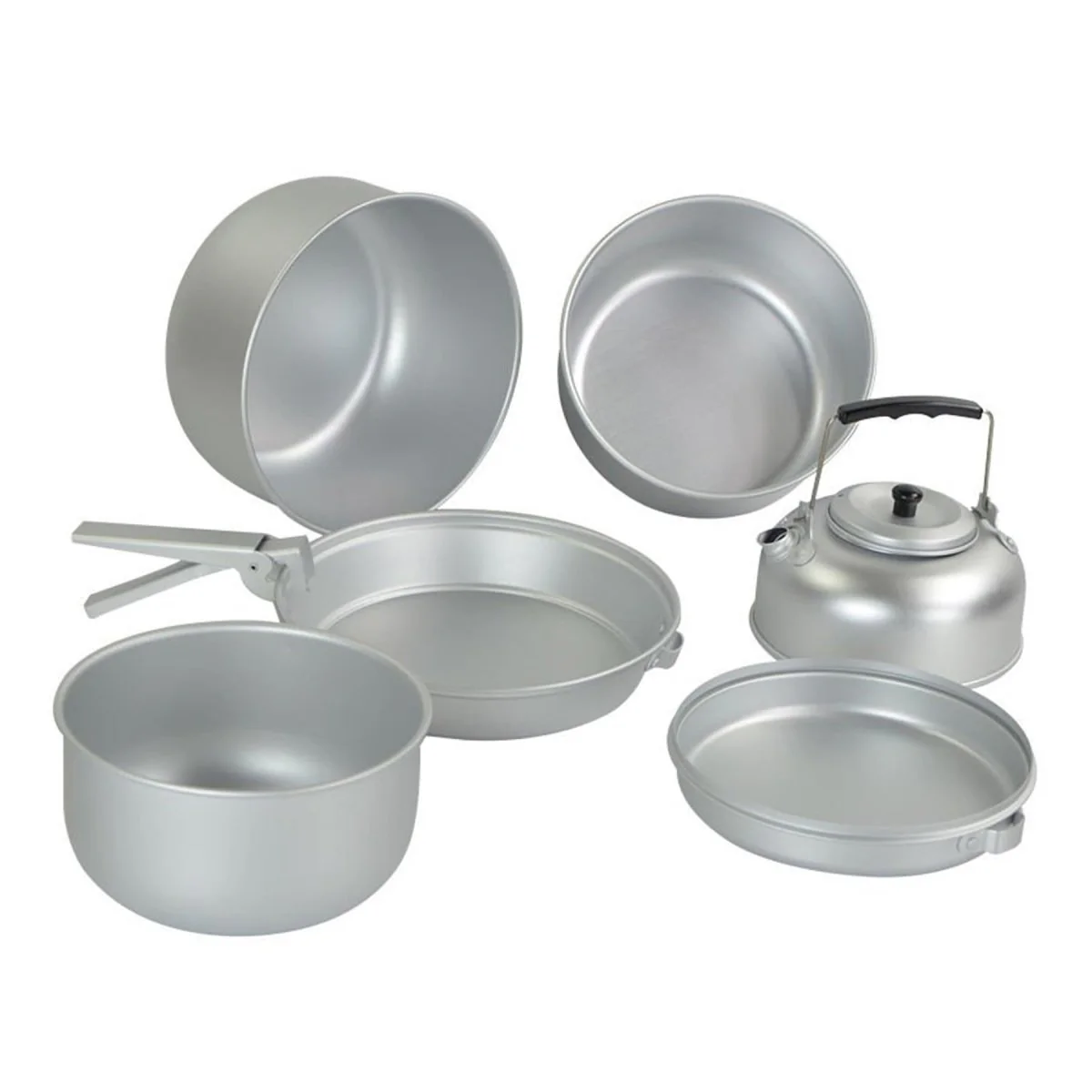 MIL-TEC CAMPING Kookgerei Outdoor Camping Kookset Pan Pot Kettle Aluminium Set