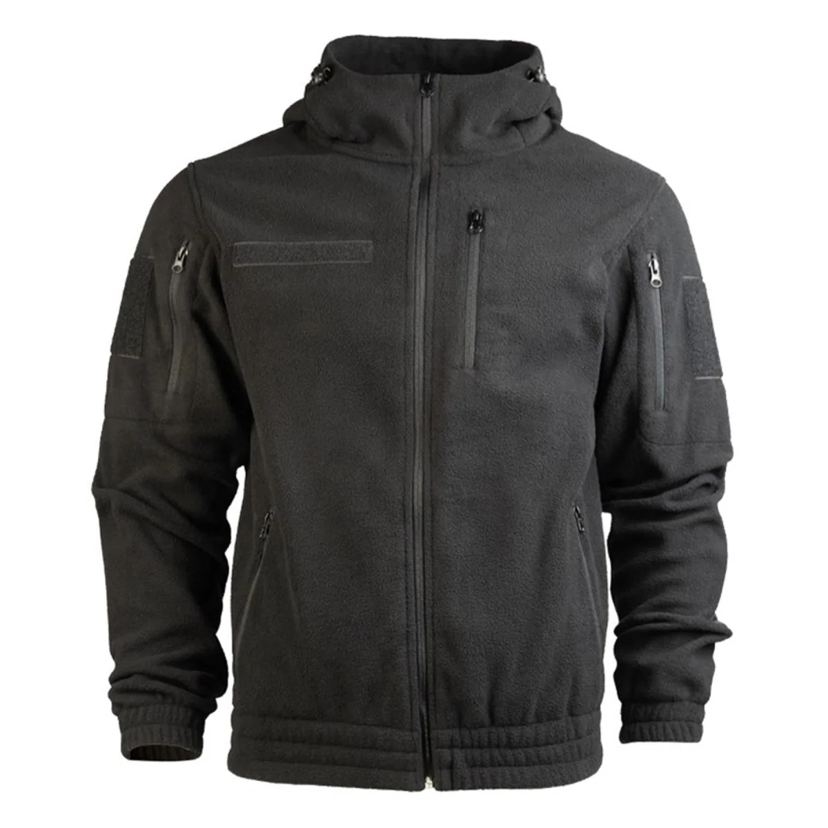 MIL-TEC GEN II fleecejack warm versterkte ellebogen capuchon borstzak zwart