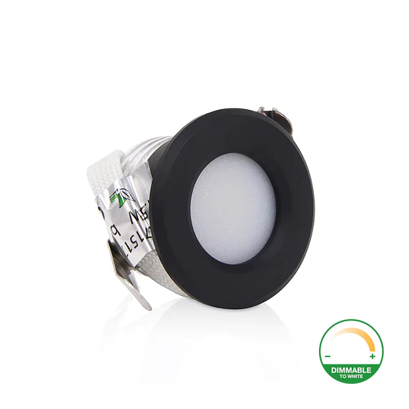 Mini Inbouwspot – 230V – 1,5W – Dim2Warm – Mat Zwart – Zonder trafo