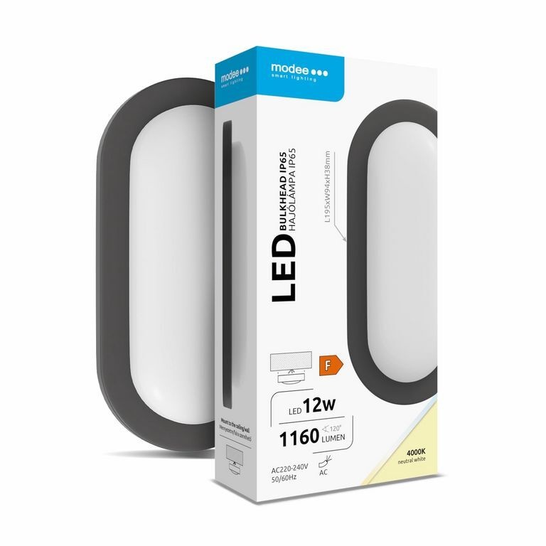 LED Bulkhead Oval Wit 12W 1150lm – 840 Koel Wit | 195mm – IP65