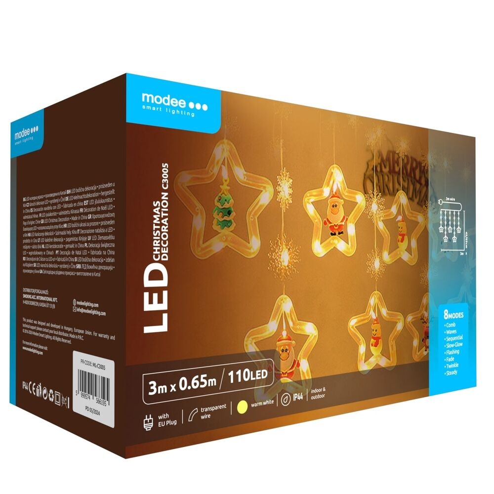 LED kerstdecoratie – 110 LED's – 3 meter – Warm Wit – Met Adapter – IP44 Waterdicht