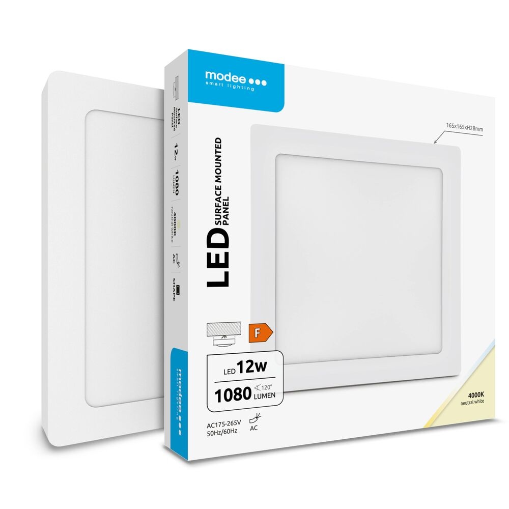 LED plafondlamp  vierkant- 12W – Neutraal wit 4000K