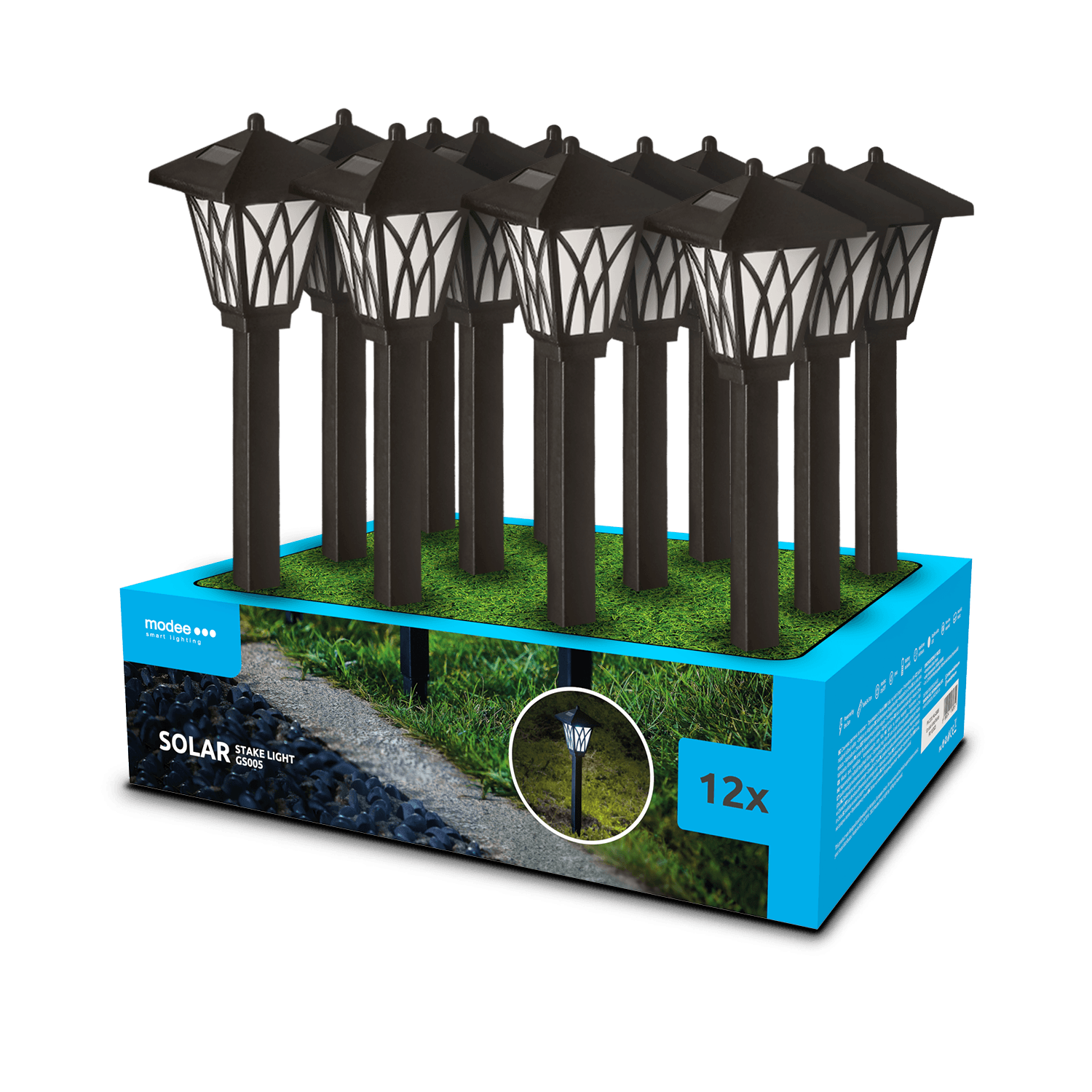 LED Solar Lamp – 10000K Daglicht wit – 38cm – 1ST