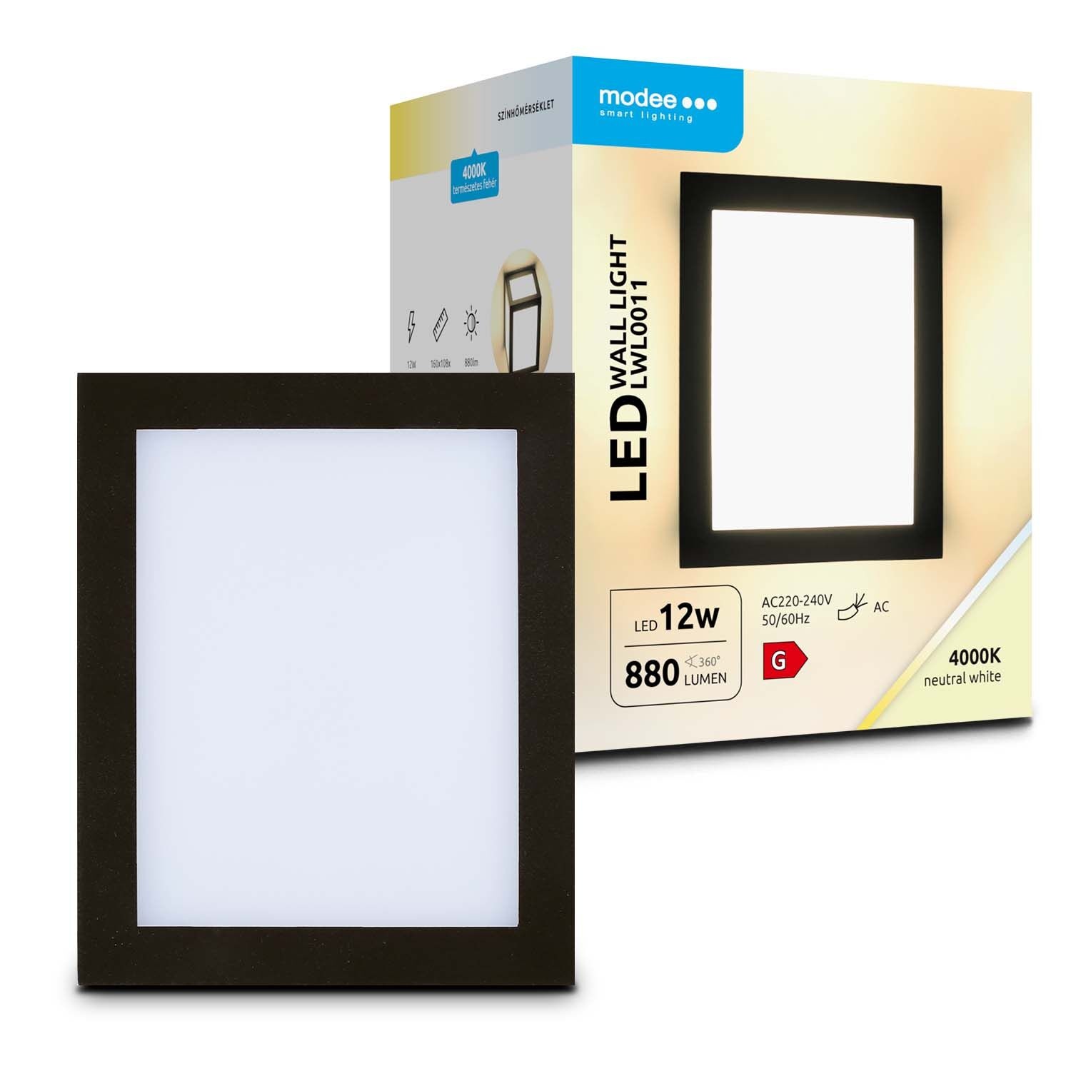 LED Wandlamp – 12W 880lm – 4000K – IP65 – 160x108x130mm