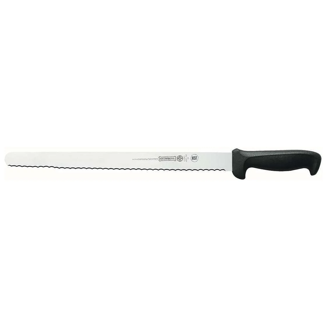 MUNDIAL Gourmet broodmes roestvrijstalen lemmet 35cm met golf-snede en zwart anti bacterieel kunststof handvat