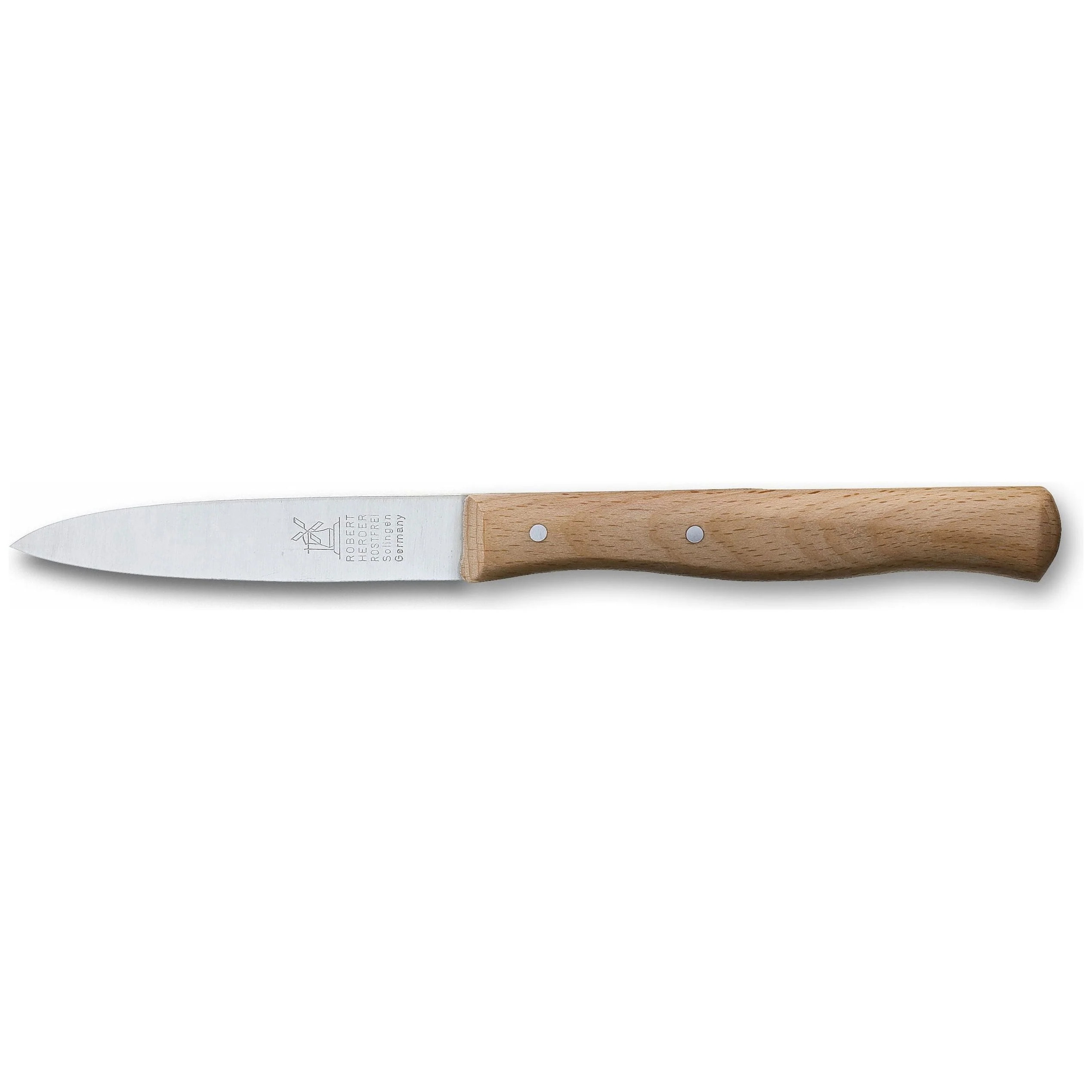 ROBERT HERDER universeel-officemes Middenspits RVS lemmet 8,5cm met lang roodbeukhouten heft