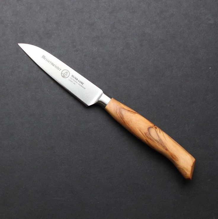MESSERMEISTER serie OLIVA LUXE 9cm schil- tourneer- mes met olijfhouten heft