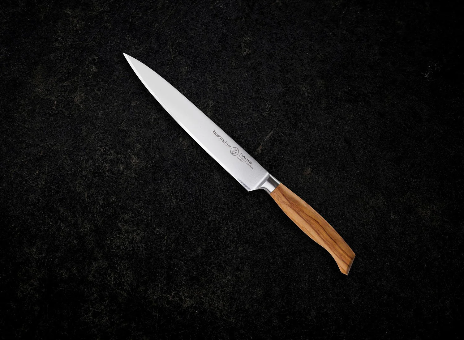 MESSERMEISTER serie OLIVA LUXE 20cm trancheermes met olijfhouten heft