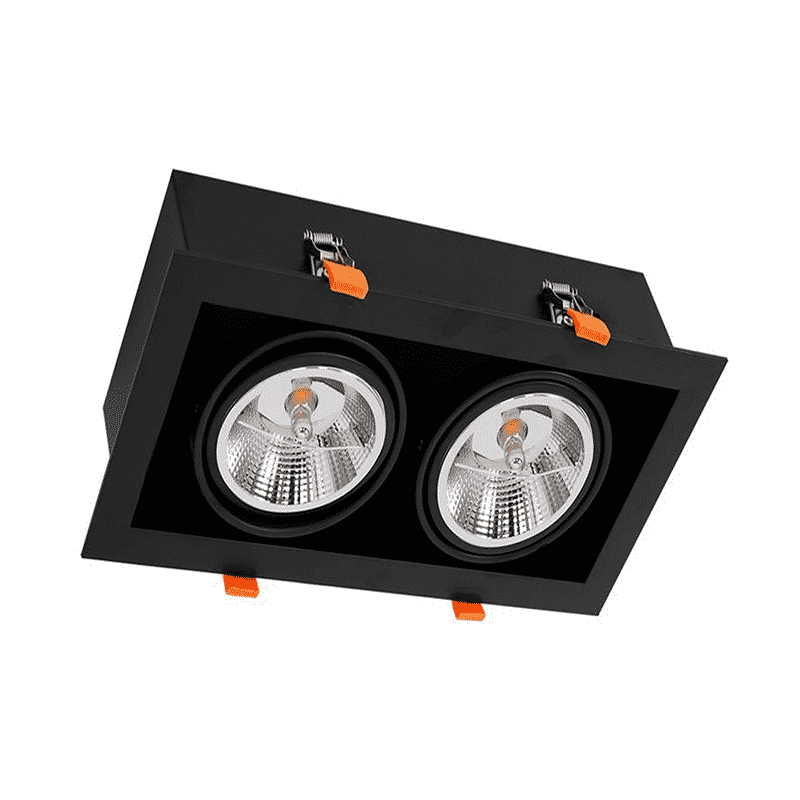 AR111 Led Spot Armatuur  | Zwart | excl. AR111 spot | Dubbel