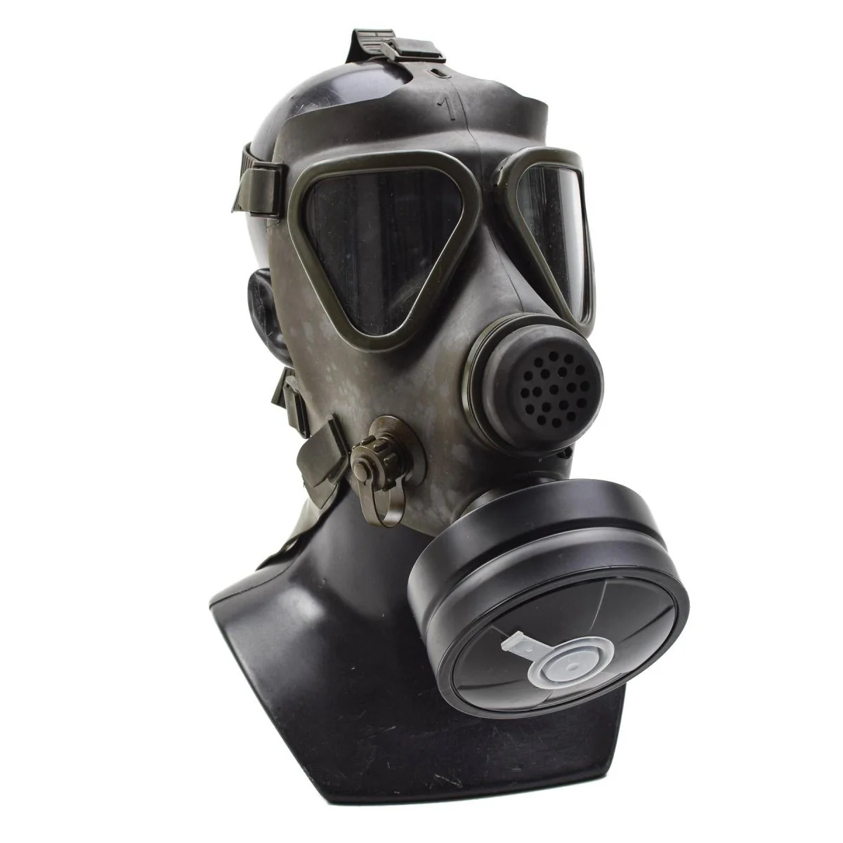 Originele Oostenrijkse militaire Drager-gasmaskerset Militair verzamelobject Olijf