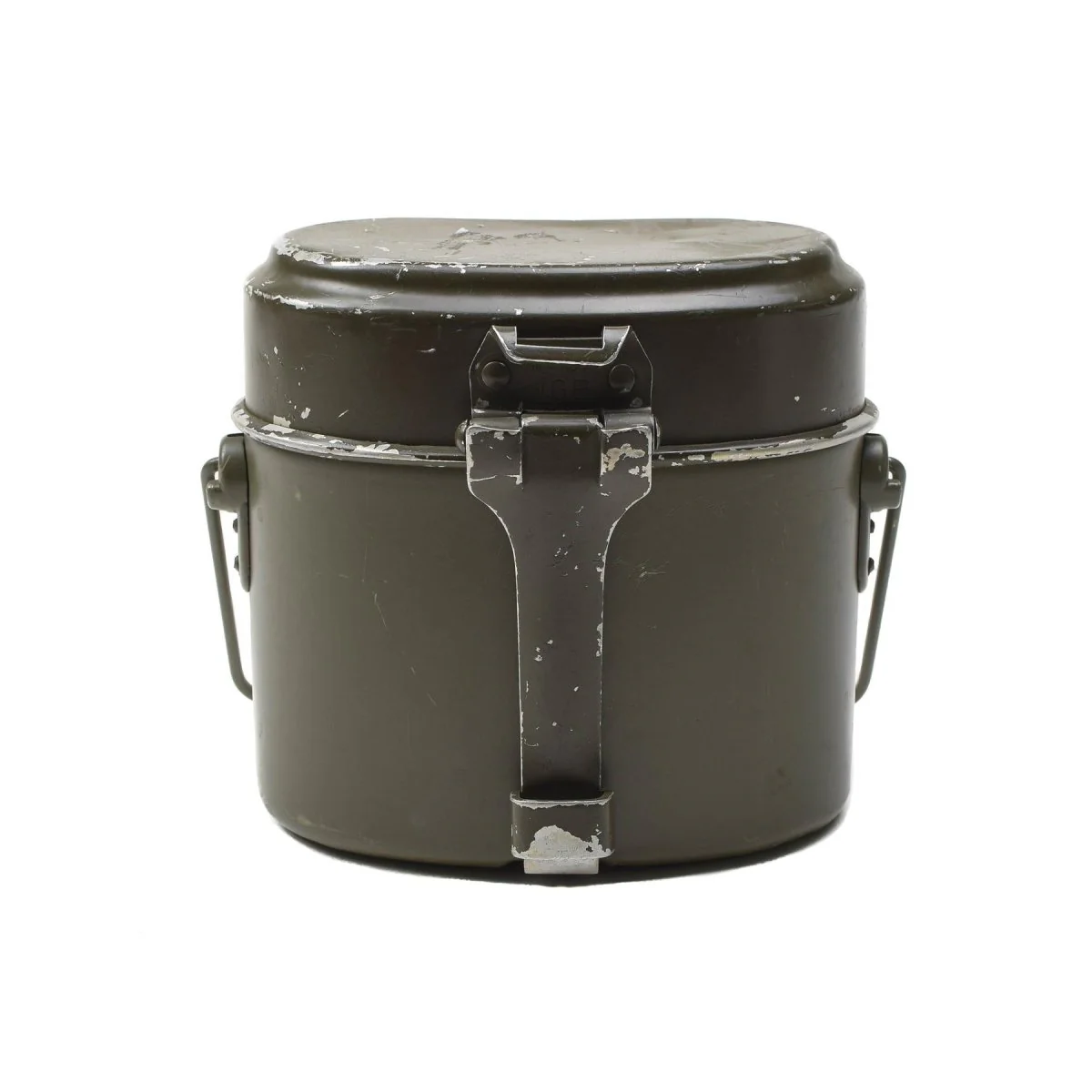 Originele Oostenrijkse militaire puinhoopkit aluminium olijf wandel camping kookgerei set
