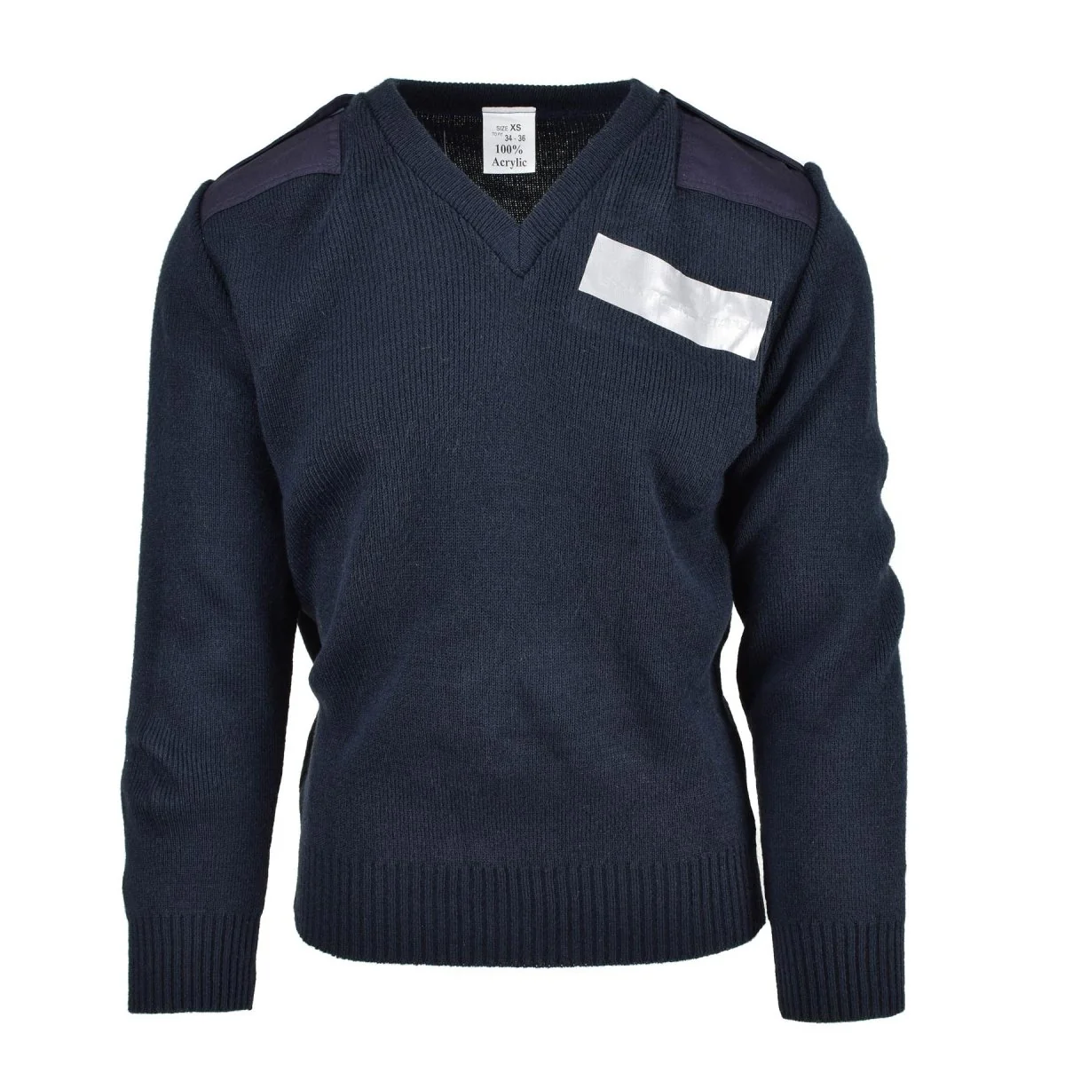 Originele Britse ex-police service pullover commando jumper blauwe v-hals trui