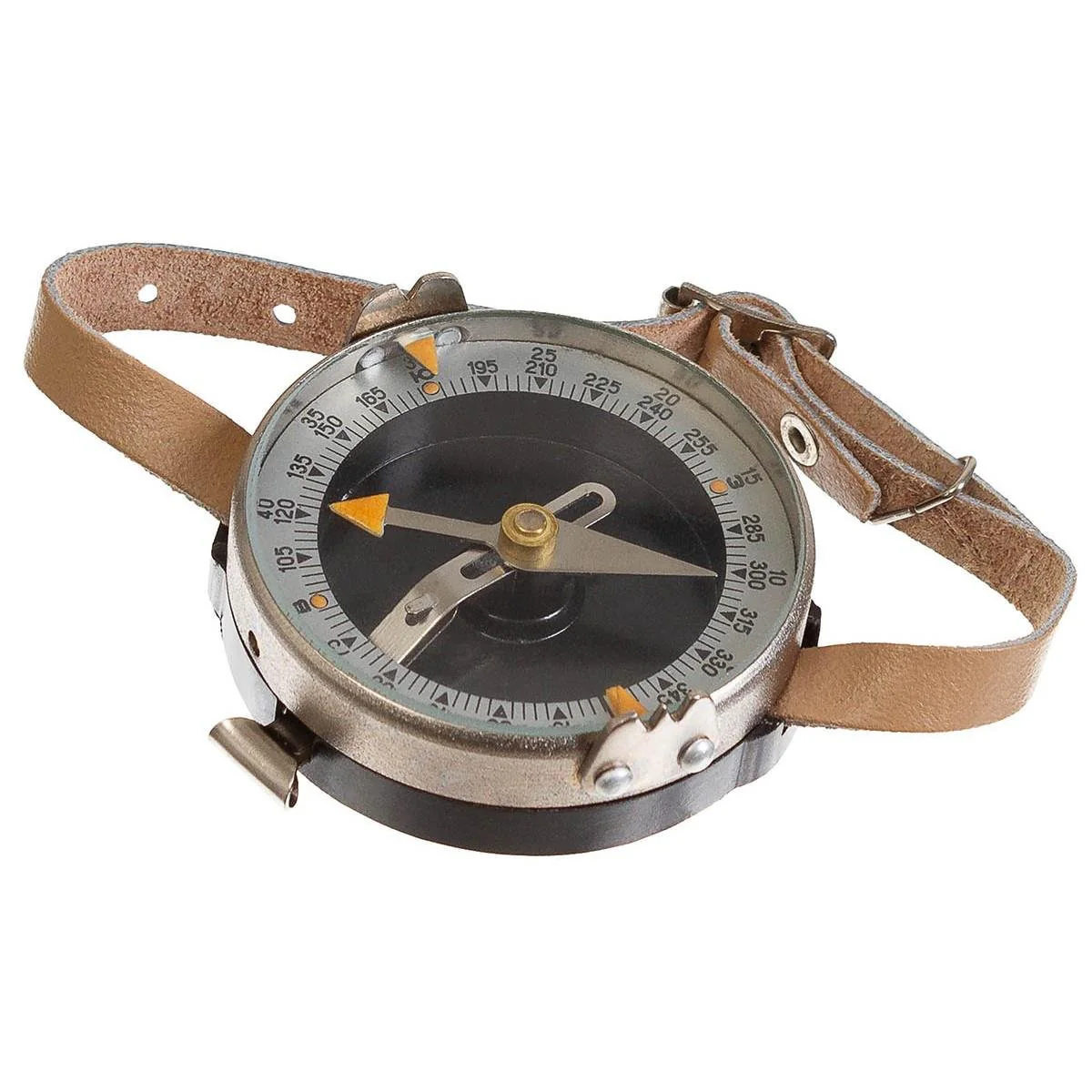 Originele Tsjechische militaire armband kompaskaartmaat lederen band bruin