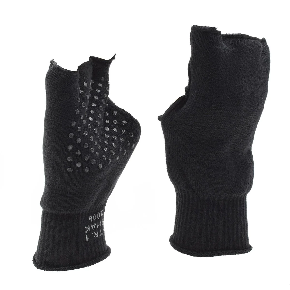 Originele Deense militaire zwarte handschoenen warmere vingerloze niet-slip palmleger nieuw